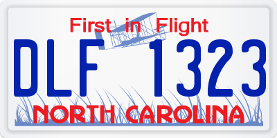 NC license plate DLF1323