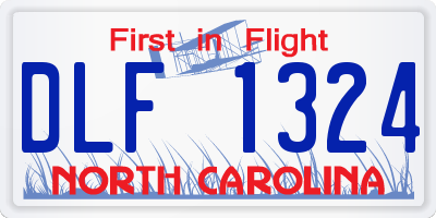 NC license plate DLF1324