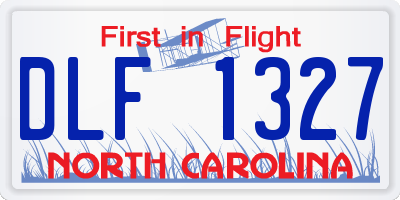 NC license plate DLF1327