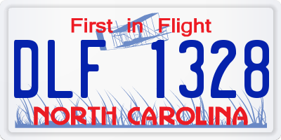 NC license plate DLF1328