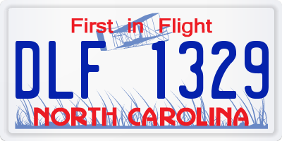 NC license plate DLF1329