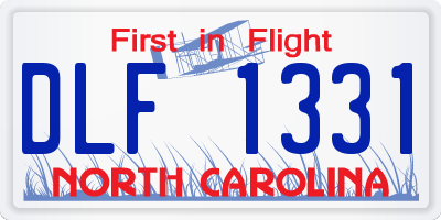 NC license plate DLF1331