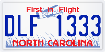 NC license plate DLF1333