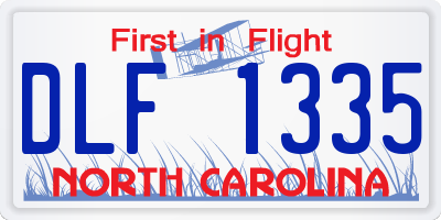 NC license plate DLF1335