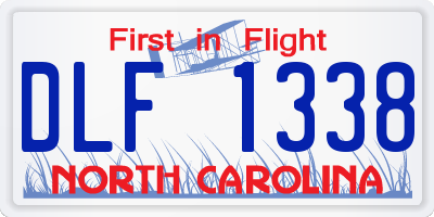 NC license plate DLF1338