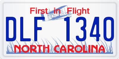 NC license plate DLF1340