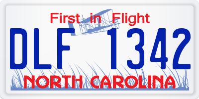 NC license plate DLF1342