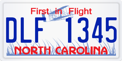 NC license plate DLF1345