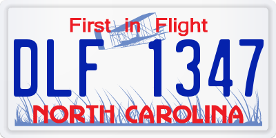 NC license plate DLF1347