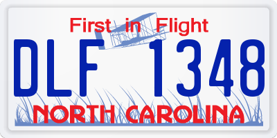 NC license plate DLF1348