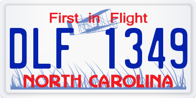 NC license plate DLF1349