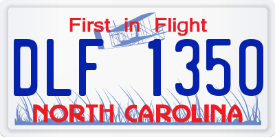 NC license plate DLF1350