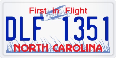 NC license plate DLF1351