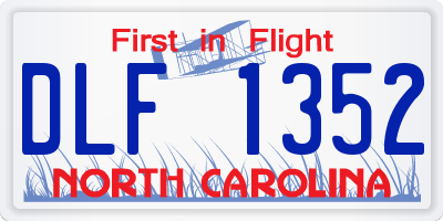 NC license plate DLF1352