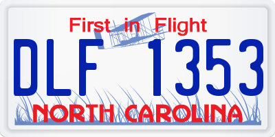NC license plate DLF1353