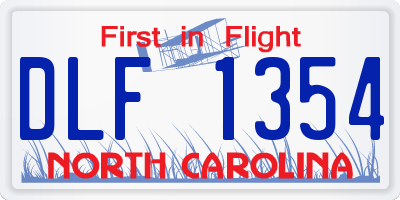 NC license plate DLF1354