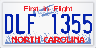 NC license plate DLF1355