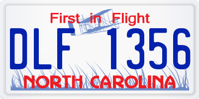 NC license plate DLF1356