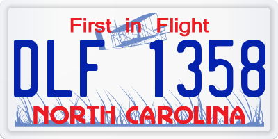NC license plate DLF1358