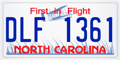 NC license plate DLF1361