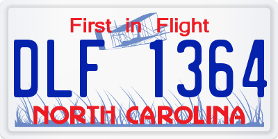 NC license plate DLF1364