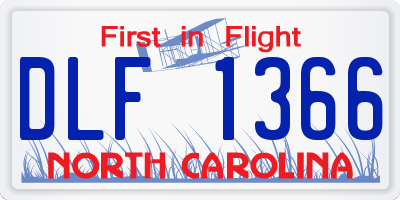 NC license plate DLF1366
