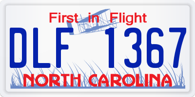 NC license plate DLF1367