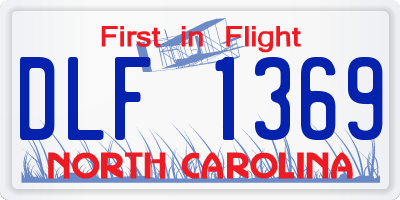 NC license plate DLF1369