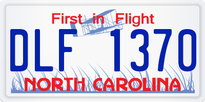 NC license plate DLF1370