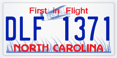 NC license plate DLF1371