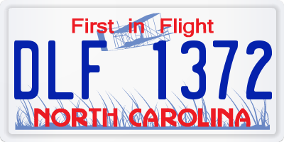 NC license plate DLF1372