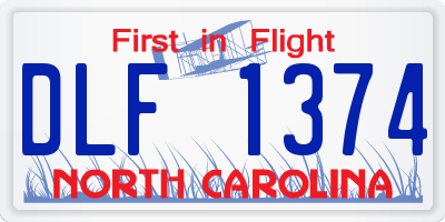 NC license plate DLF1374