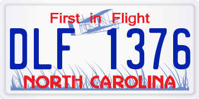 NC license plate DLF1376