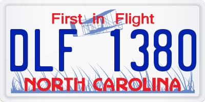 NC license plate DLF1380