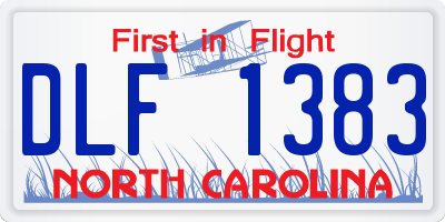 NC license plate DLF1383