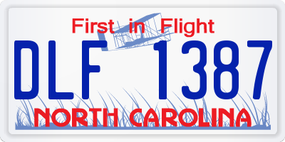 NC license plate DLF1387