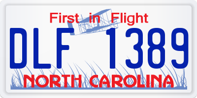 NC license plate DLF1389