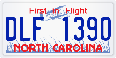 NC license plate DLF1390