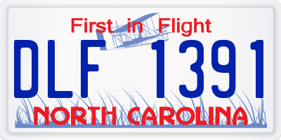 NC license plate DLF1391
