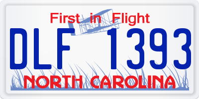 NC license plate DLF1393