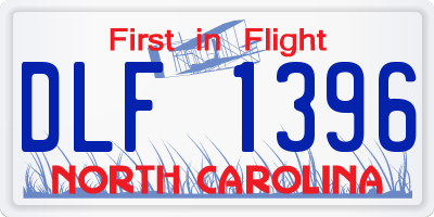 NC license plate DLF1396
