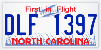 NC license plate DLF1397