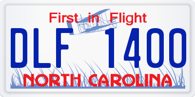 NC license plate DLF1400