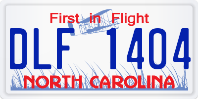 NC license plate DLF1404