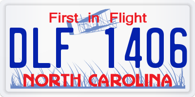 NC license plate DLF1406