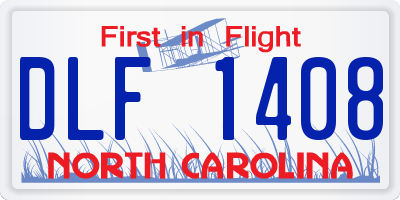 NC license plate DLF1408