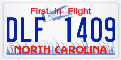 NC license plate DLF1409