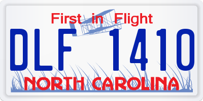 NC license plate DLF1410