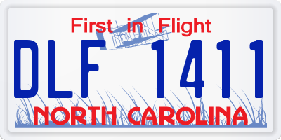 NC license plate DLF1411