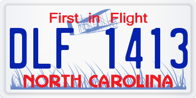 NC license plate DLF1413